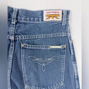 Vintage BRITTANIA High Rise Straight Leg Denim Jeans Size 11 Long